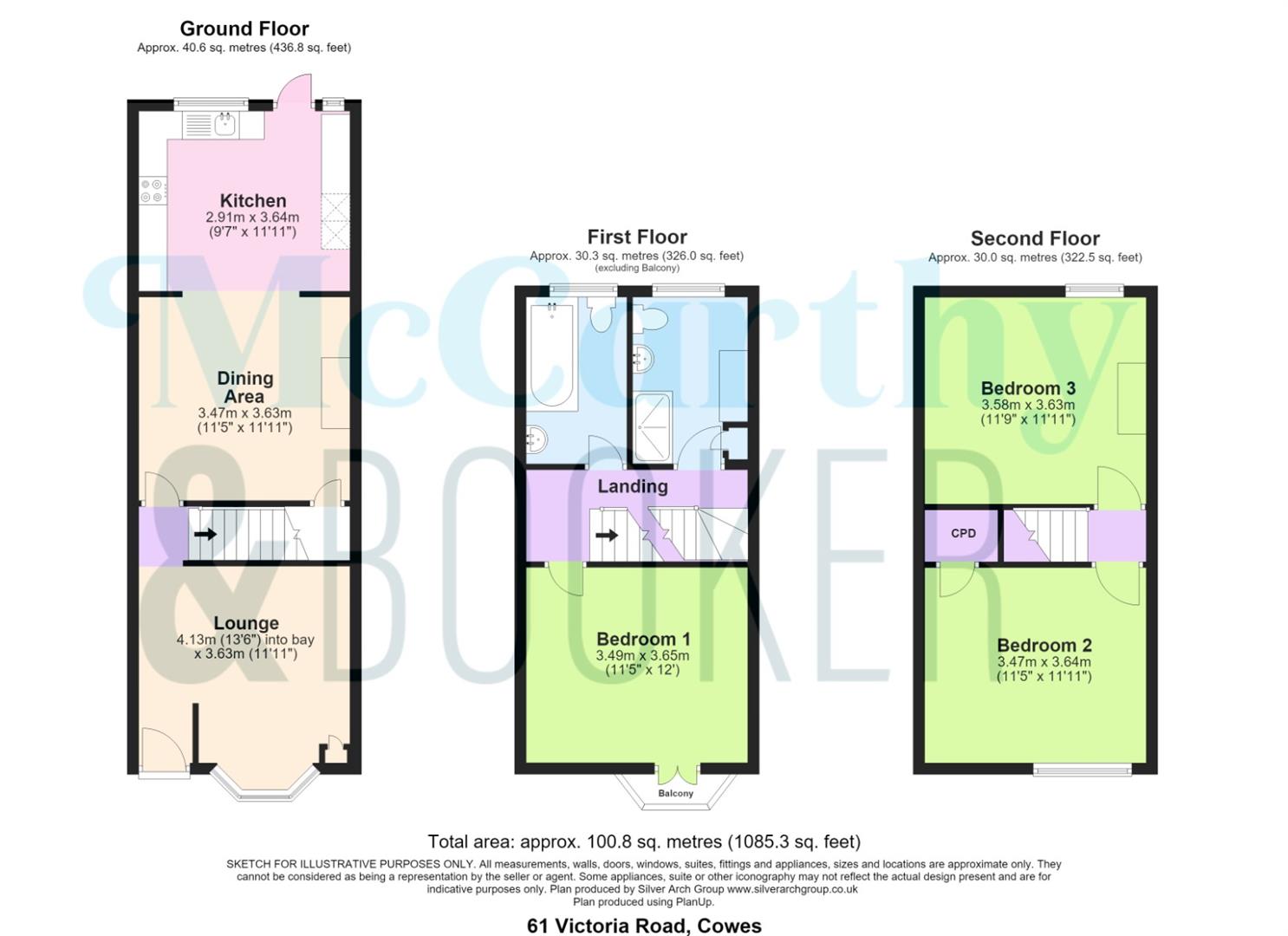 TERRACED PERIOD HOME WITH PARKING - 61 Victoria Road, Cowes floorplan